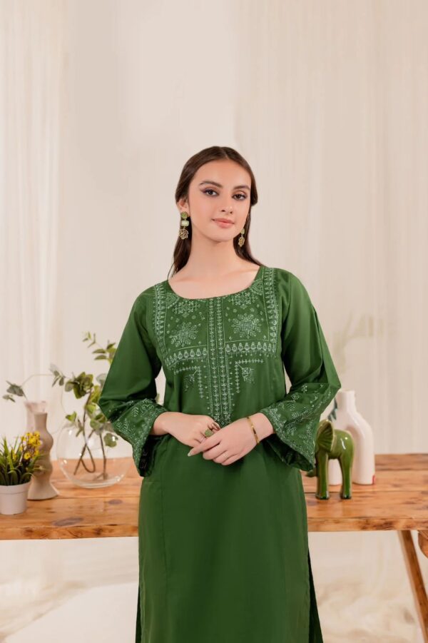 2 Piece Marina Embroidered Dress - Green