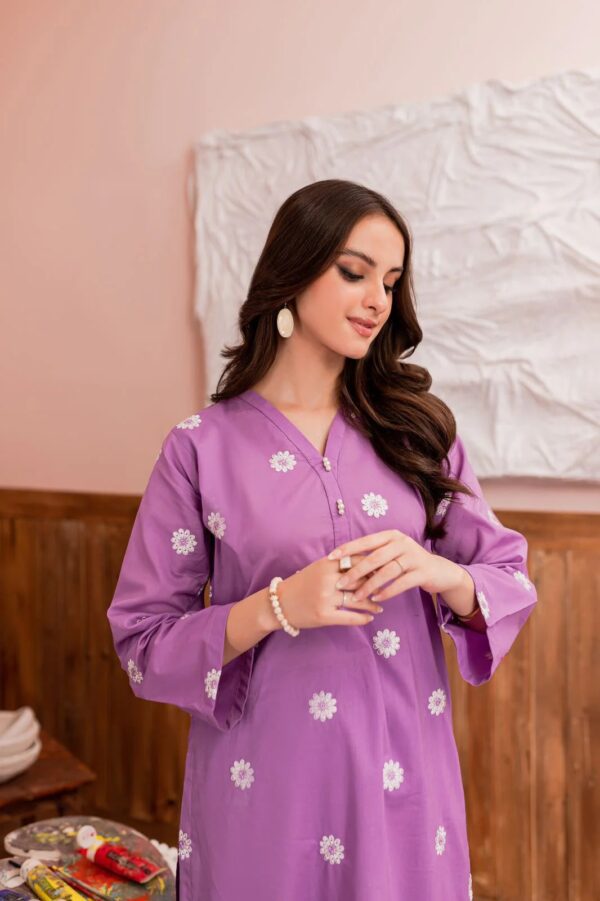 3 Piece Marina Embroidered Dress - Purple