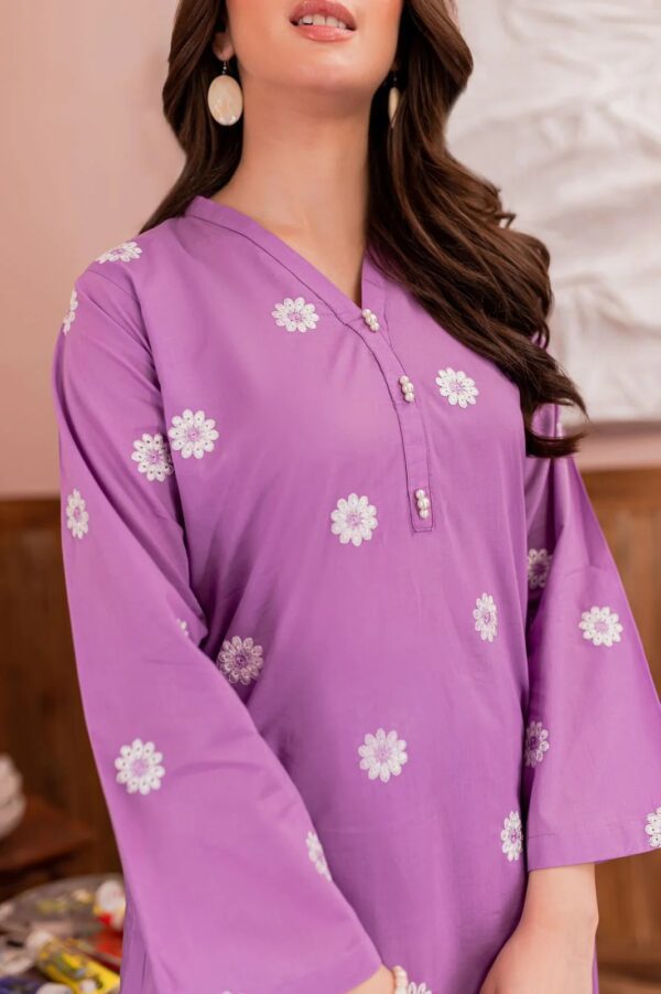 3 Piece Marina Embroidered Dress - Purple