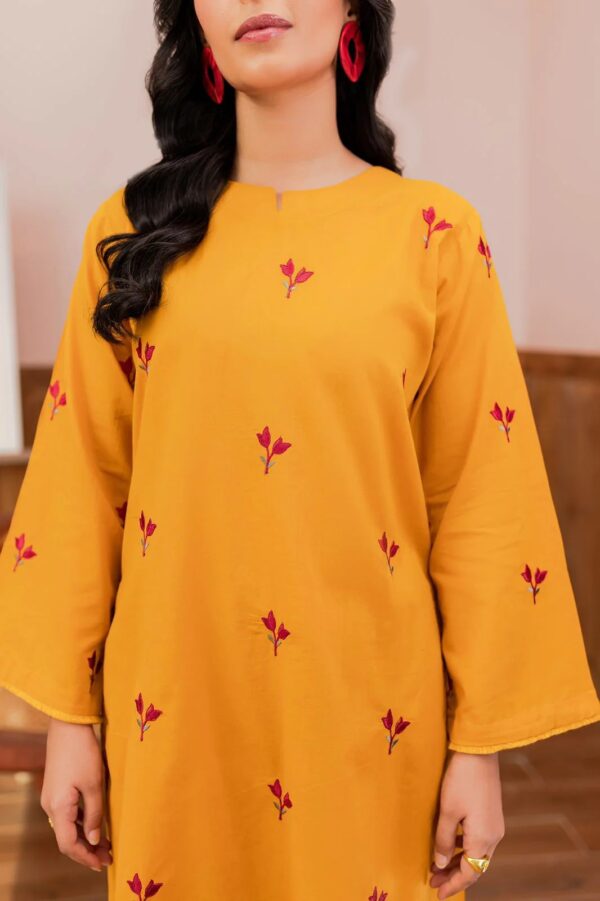 3 Piece Marina Embroidered Dress - Mustard