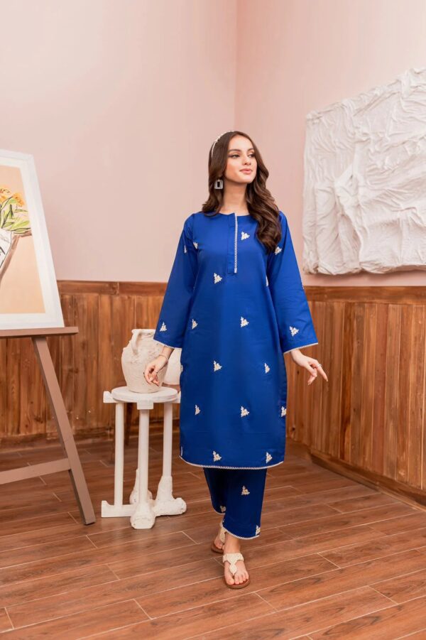 3 Piece Marina Embroidered Dress - Blue